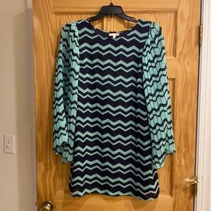 GB Chevron pattern mini dress with full sleeves